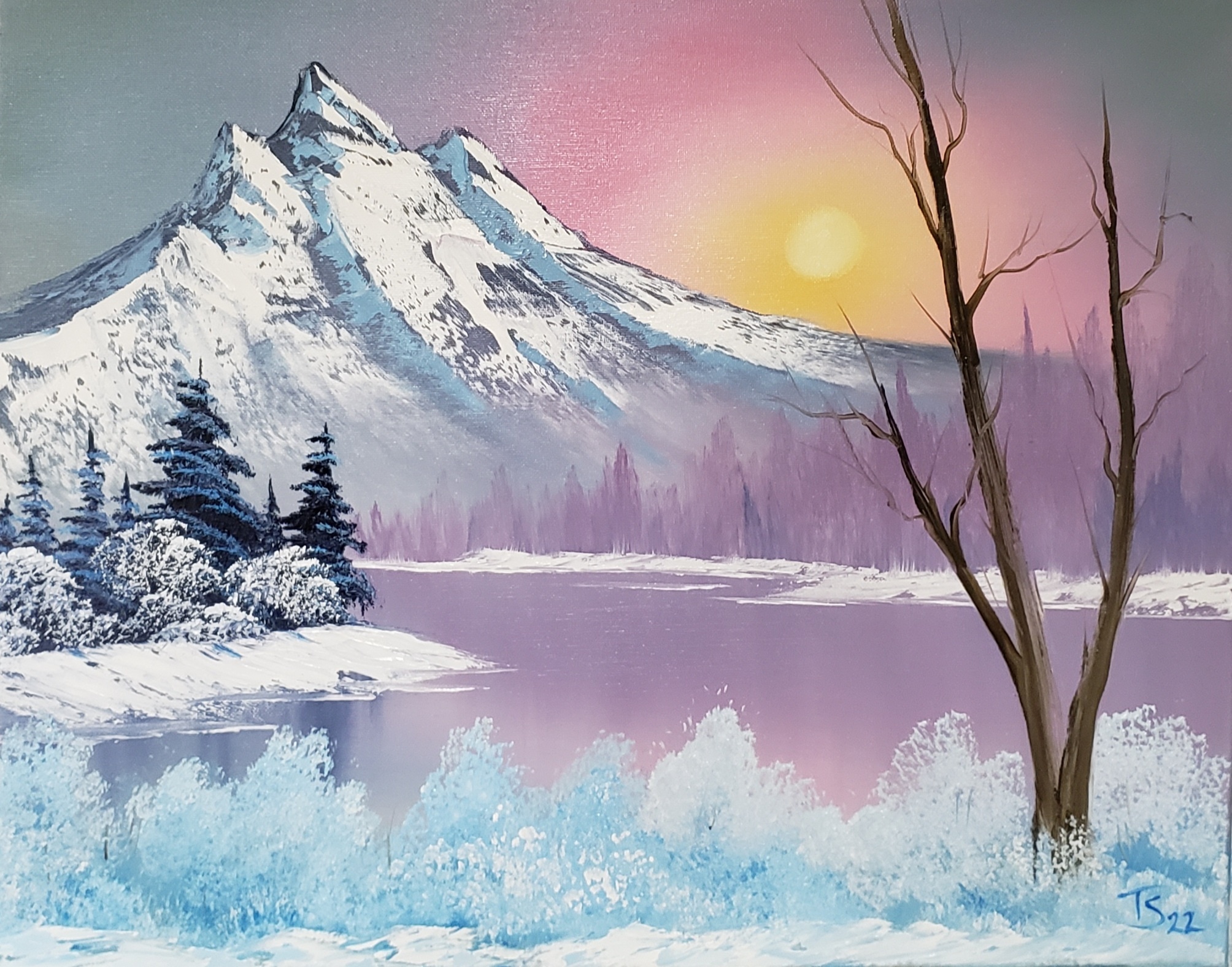 Valley News - In Sharon, happy little painters at Bob Ross Paint Night